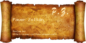 Pauer Zoltán névjegykártya